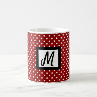 Caneca De Café Nome de Bolinhas branco e vermelho clássico Chá in