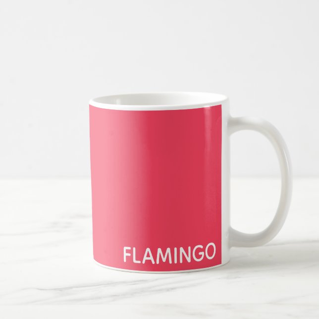 Caneca De Café Nome de cor rosa Flamingo (Direita)