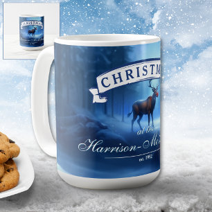 Caneca De Café Nome de Família Adorável Natal Inverno Natal
