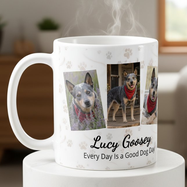Caneca De Café Nome de Foto de Cachorro Dito Fofo (Criador carregado)