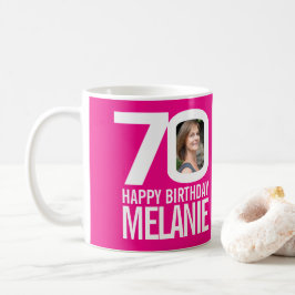 Caneca De Café nome de foto personalizado branco cor-de-rosa-70 d