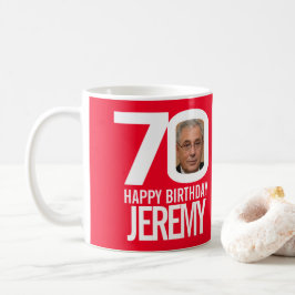 Caneca De Café nome de foto personalizado branco vermelho para 70