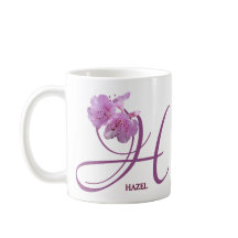 Nome de Hazel personalizável cor-de-rosa rosa flor