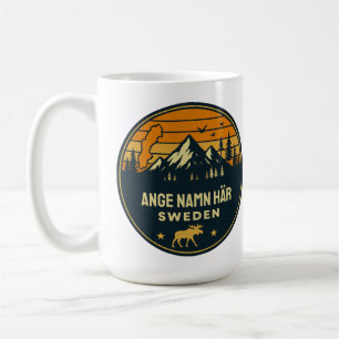 Caneca De Café Nome de local personalizado em torno da Suécia em 