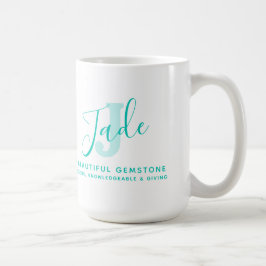 Caneca De Café Nome de marca que significa monograma J texto verd