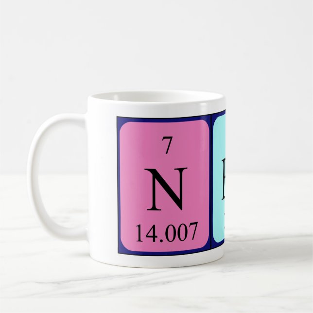 Caneca De Café Nome de mesa periódica NESTA mug 1 (Esquerda)