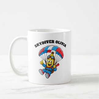 Caneca De Café Nome de Paraquedista Personalizado Banana Engraçad