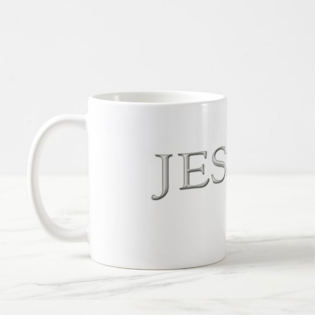 Caneca De Café Nome de Prata Gerado Personalizado Jessica (Esquerda)