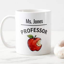 Caneca De Café Nome de PROFESSOR Personalizado Presente Apple