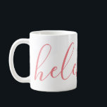 Caneca De Café Nome de Script Personalizado de Oferta Pink Person<br><div class="desc">Uma linda caneca com um nome personalizado em uma fonte moderna,  elegante. Em rosa e branco. Maravilhoso como um presente de dia de as mães,  feriado,  aniversário,  desabrigos ou madrinhas.</div>
