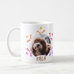 Caneca De Café Nome do Animal de Estimação Cachorro Foto Floco de