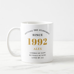 Caneca De Café Nome do aniversário de 30 anos 1992 Chic Coffee Mu