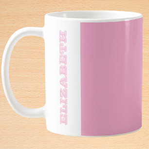 Caneca De Café Nome do Bloco Rosa Moderno Personalizado