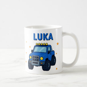 Caneca De Café Nome do Caminhão Monstro Idade Aniversário
