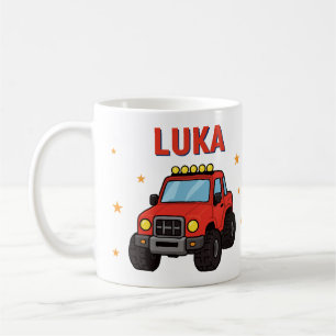 Caneca De Café Nome do Caminhão Monstro Idade Aniversário