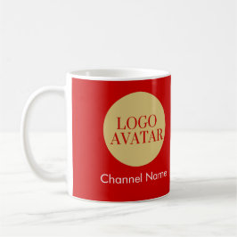 CANECA DE CAFÉ NOME DO CANAL DE LOGOTIPO DO YOUTUBE AVATAR