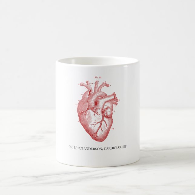 Caneca De Café Nome do Cardiologista Anatômico Personalizado (Centro)