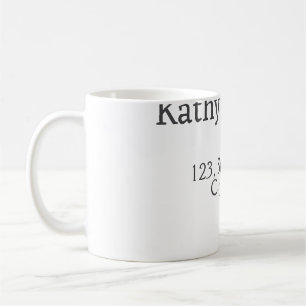 Caneca De Café Nome do casal preto branco endereço simples da cid