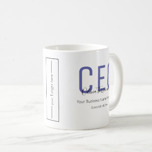 Caneca De Café Nome do CEO Logotipo comercial