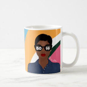 Caneca De Café Nome do Chefe Padrão Retro Afro-Americano