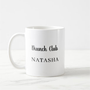 Caneca De Café Nome do Clube de Brunch Moderno Design de Letra Ma