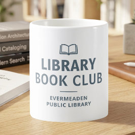 Caneca De Café Nome do Clube do Livro Biblioteca Personalizado