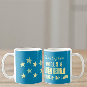 Caneca De Café Nome do cunhado do mundo azul estrelas