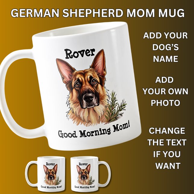 Caneca De Café Nome do german shepherd Adicionar Cachorro, Altera (Criador carregado)