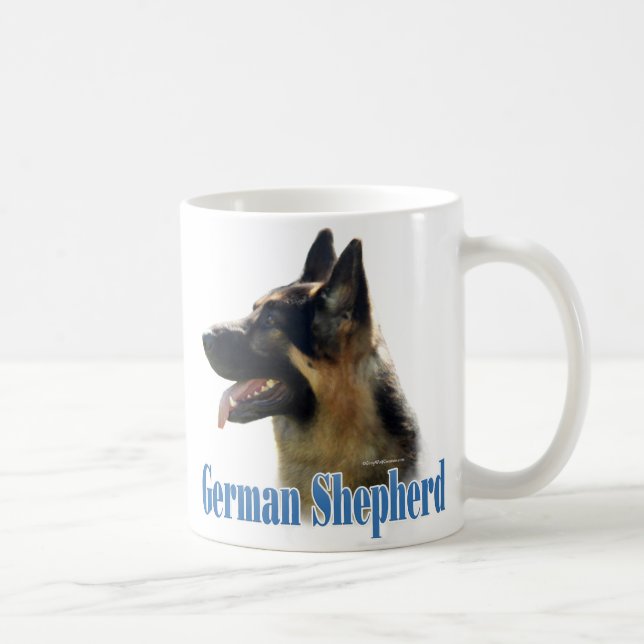 Caneca De Café Nome do german shepherd (preto/tan) (Direita)