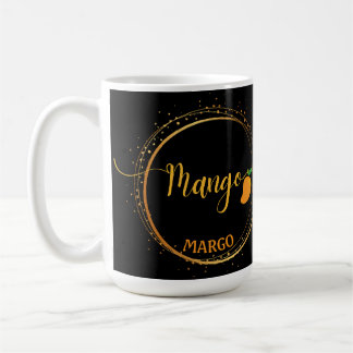 Caneca De Café Nome do grupo MANGO texto editável laranja