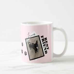 Caneca De Café Nome do Melhor Amigo Foto de Patinha de Animal de