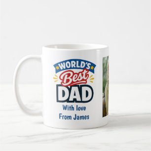 Caneca De Café Nome do Melhor Pai do Mundo e Fotos