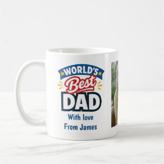 Caneca De Café Nome do Melhor Pai do Mundo e Fotos