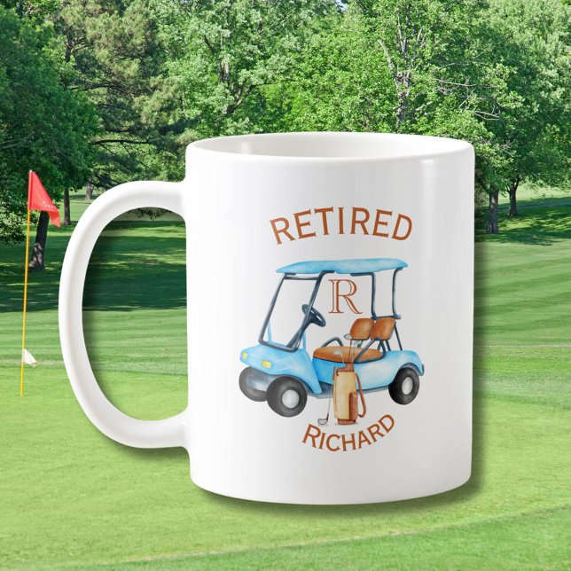 Caneca De Café Nome do Monograma de Golf Reformado (Criador carregado)