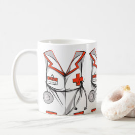 Caneca De Café Nome do Outfit do Enfermeiro Personalizado de Cuta