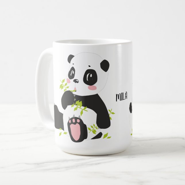 Caneca De Café Nome do panda bonito (Frente Esquerda)