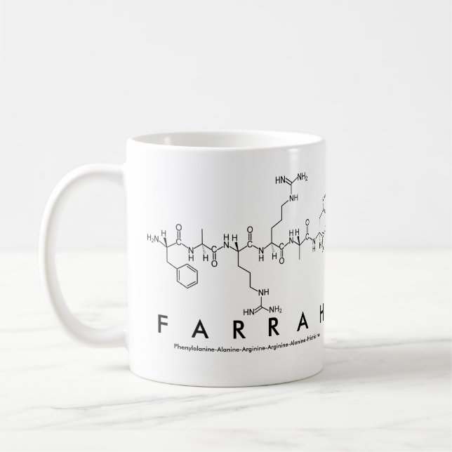 Caneca De Café Nome do peptídeo Farrah (Esquerda)