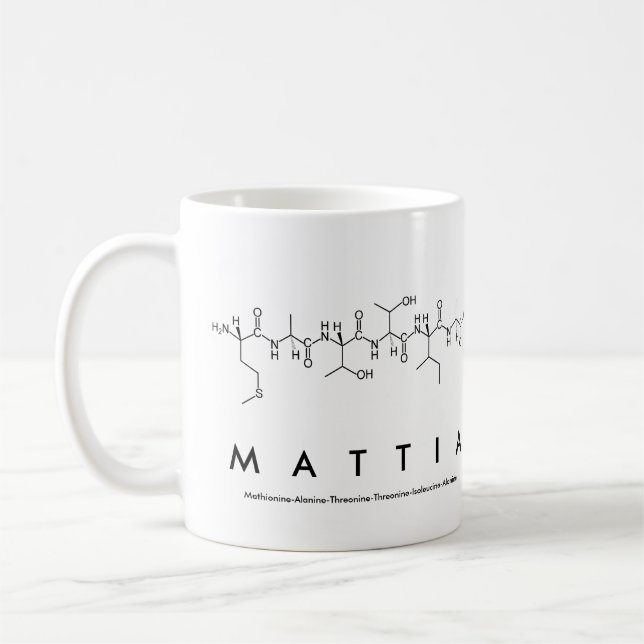 Caneca De Café Nome do péptido de Mattia (Esquerda)