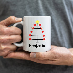 Caneca De Café Nome do professor personalizado com uma bela árvor