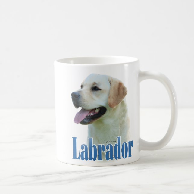 Caneca De Café Nome do Retriever do Labrador Amarelo (Direita)