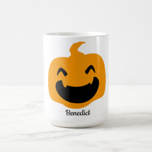 Caneca De Café Nome do rosto da abóbora-de-bico-de-lanterna do Ha