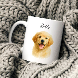 Caneca De Café Nome do Script de Retrato de Cachorro de Estimação