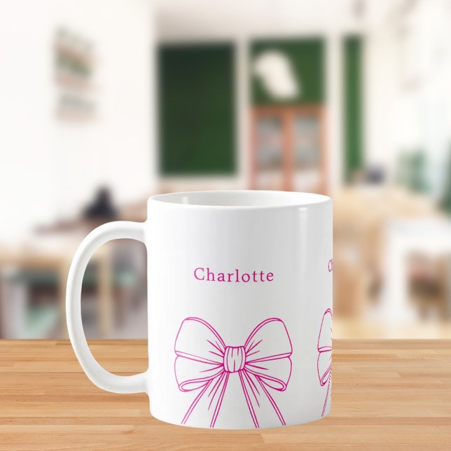 Caneca De Café nome do script do arco rosa quente (Criador carregado)