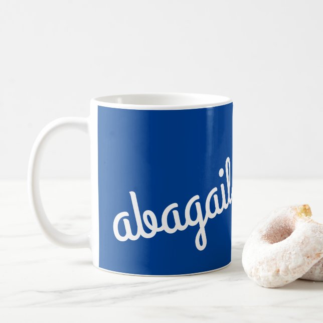 Caneca De Café Nome do script Marinho de presente personalizado M (Com Donut)