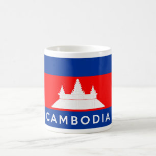 Caneca De Café nome do símbolo do país do camboja texto