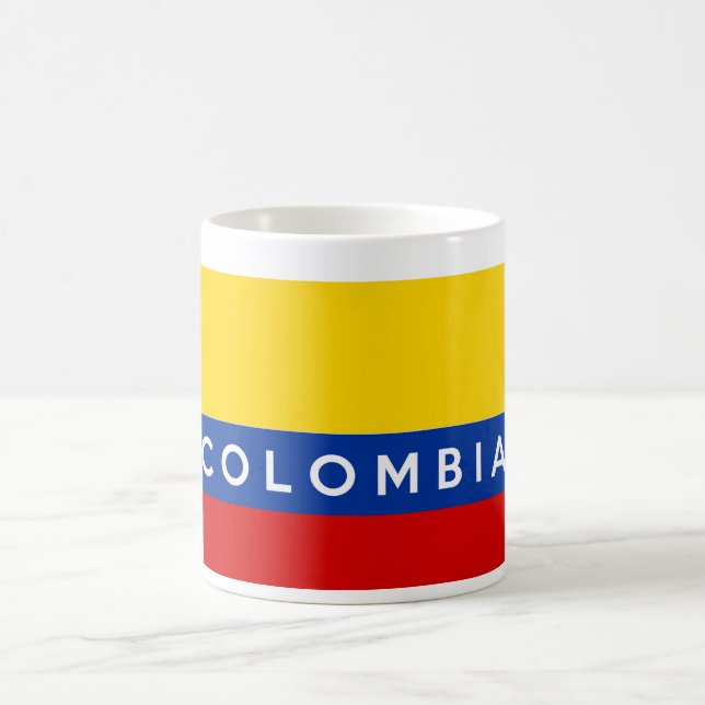 Caneca De Café nome do texto do país de bandeira da colombia (Centro)