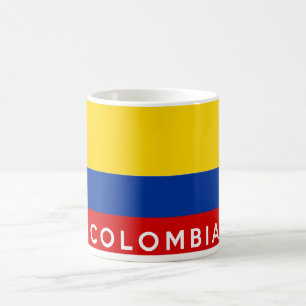Caneca De Café nome do texto do sinalizador do país colombiano