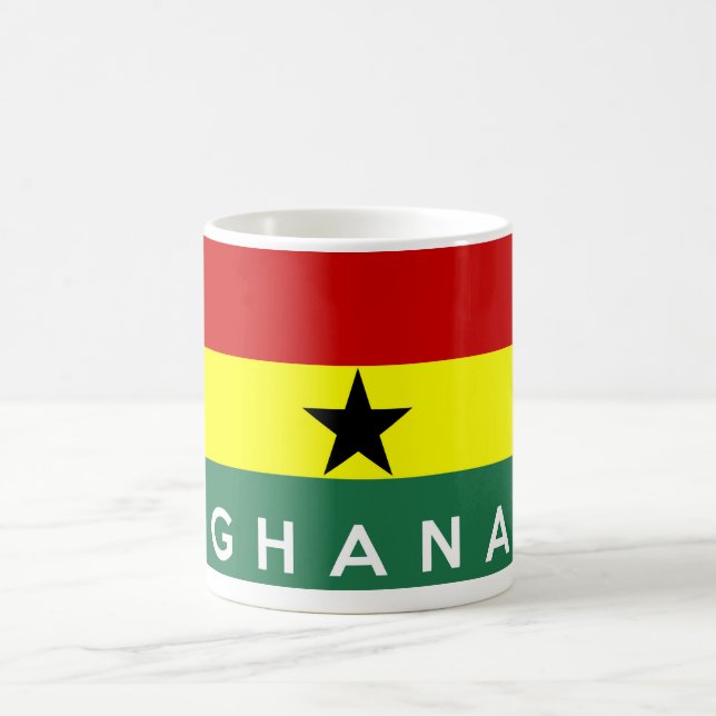 Caneca De Café nome do texto do sinalizador do país do ghana (Centro)