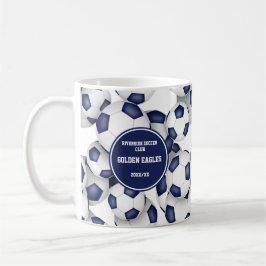 Caneca De Café nome do treinador cor branco azul
