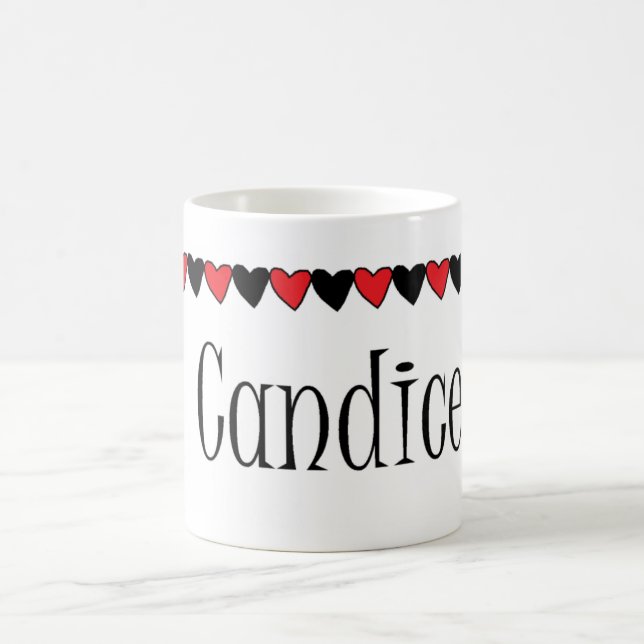 Caneca De Café Nome dos corações de Candice (Centro)
